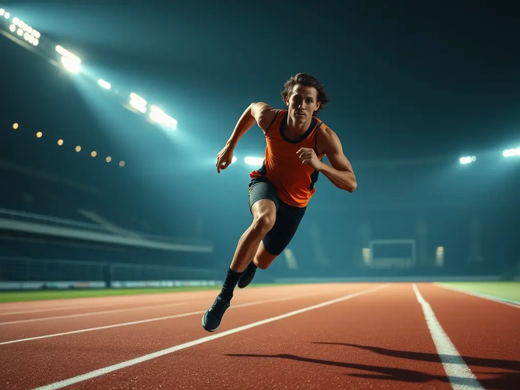 A dynamic image showcasing athletes engaged in high-speed agility drills on a track, emphasizing the intensity and precision of MBSP's training methods.